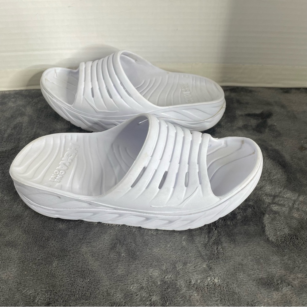 Unisex Adult HOKA Ora 3 Recovery Slide Sandals  White Men 8 Women 10 Comfortable